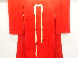 アンティーク　紋錦紗檜扇に花模様織出し長襦袢